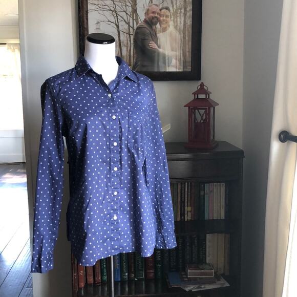 Old Navy Blue Shirt W/Tiny White Flowers, Size M - Picture 1 of 6